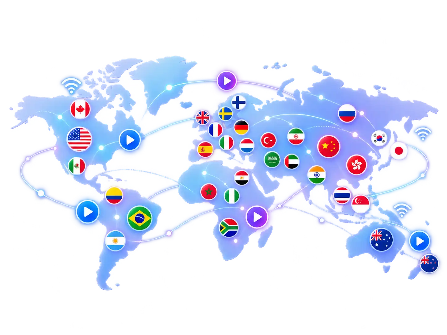 Nartiel8K IPTV global channels coverage world map